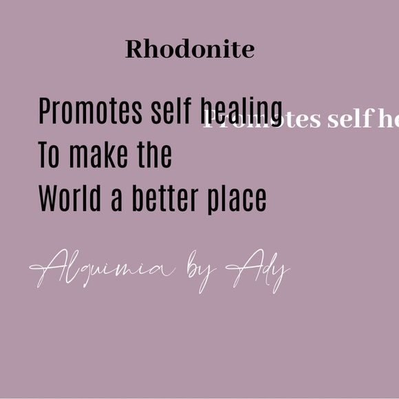 Rhodonite beaded bracelet/ heart chakra healing crystal - Picture 5 of 7